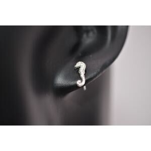 Catherine Weitzman Sterling Silver Seahorse Stud Earrings
